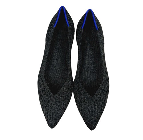 Rothy’s "The Point" flats in the retired Black Honeycomb Knit pattern