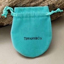 Tiffany Co Teal Velvet Drawstring Jewelry Trinket Pouch 3 Inch Cloth Dust Bag