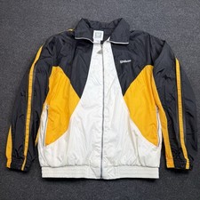 Vintage 90s Wilson Track Retro Jacket Black Yellow Size Large Tennis Soccer