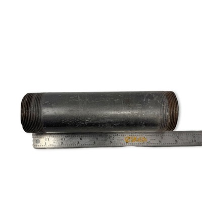 2'' x 8'' Black Iron Pipe Nipple, Schedule 40 Steel, NPT Threaded Both Ends