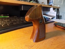 Vintage Oem Dan Wesson Checkered Wood Target Grip. Square Tang Models. .357
