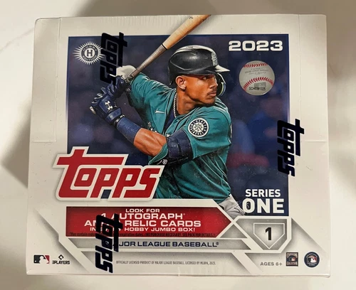 2023 Topps Baseball Series 1 Hobby Jumbo HTA Sealed Box 1 Auto + 2 Relic Cards