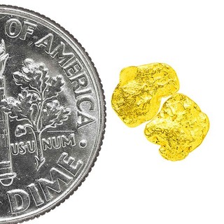 0.4867 Gram Alaska Natural Gold Nuggets (#81060) 2pcs Alaskan Gold Nuggets