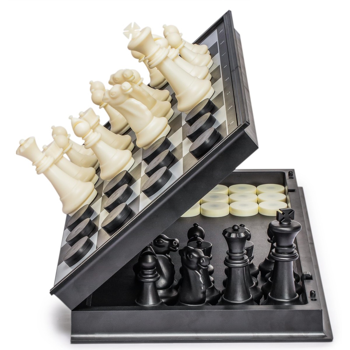 Yellow Mountain Imports Large 2-in-1 Travel Magnetic Chess