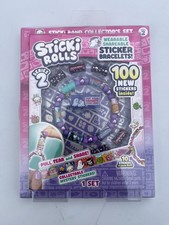 New Sticki Rolls Sticki Bands Wearable Sticker Bracelet Pack 100 Stickers Sealed