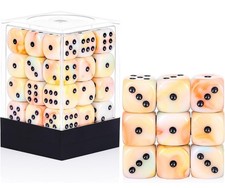 36pcs 12mm 6 Sided Mini Dice Set Pearl Pattern D6 Game Dice Blue Grey New in Box