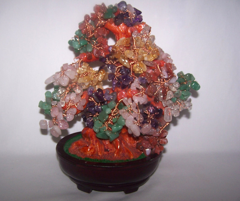 Lovely  Kalifano Gemstone Bonsai Sculptured  9.5" Tall  Tree of Life