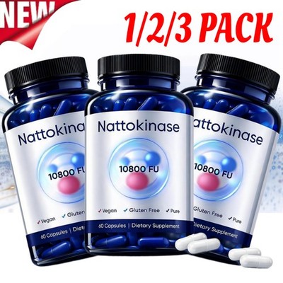 1-3X Nattokinase Supplement - 10800 FU 60 Capsules Per Serving HOT 2026