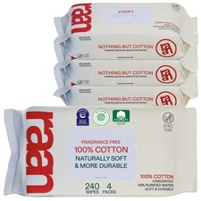 , 100 Cotton Baby  Toddler Wipes, Unbleached, 99 Purified Water, Unscented...