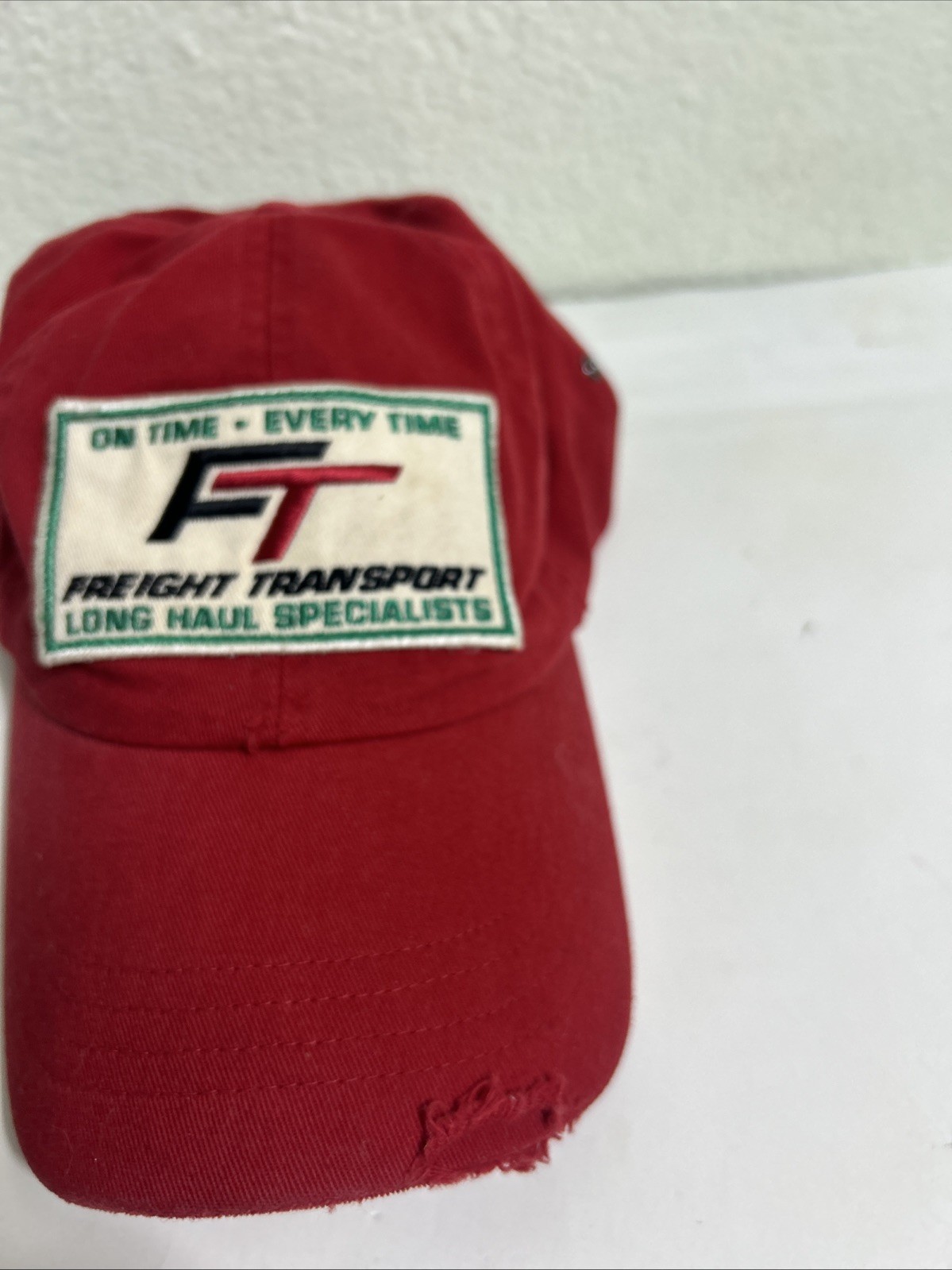 American Eagle Strapback Baseball Cap Red Distres… - image 5