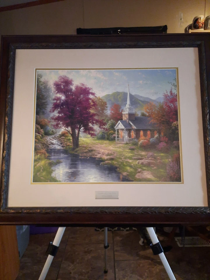 Thomas Kinkade 限量版 P/P Streams of Living Water Chapels of Nature III — 第 4/4 张图片