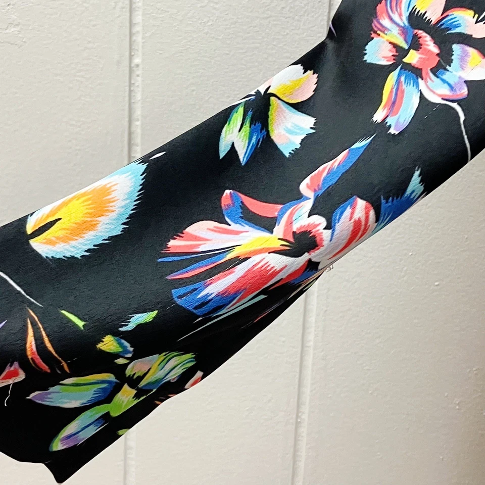 Blazer floral estampado de lirios bar lll talla 10 manga plisada colorido contemporáneo Foto 3 de 4