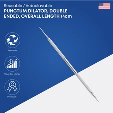 Punctum Dilator Double Ended 14cm Stainless Steel Ophthalmic Surgical Instrument