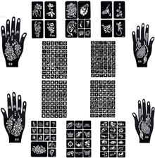 247 Pezzi 14 Fogli Stencil Tattoo,Henne per Tatuaggi, Tatuaggi Temporanei Stenci