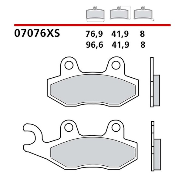 Brembo Hinteres BREMSBELAGE-KIT Fur Peugeot Satelis Rs 2 400 14-15-COD.07076XS-image