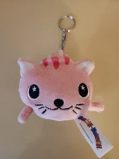 Moosh-Moosh Plush Keychain Pink Cat – Soft Squishy Kawaii Key Clip Toy