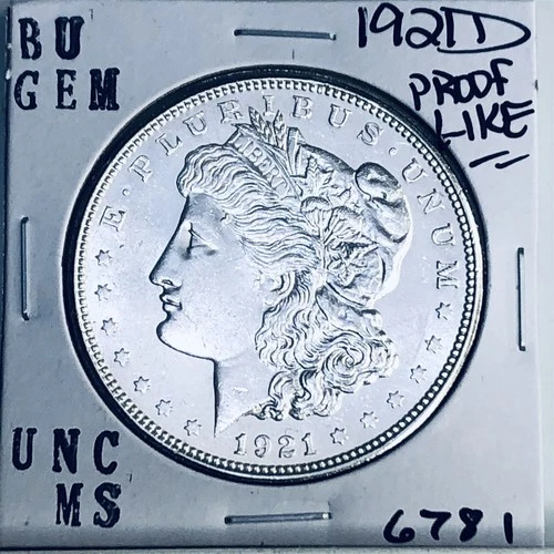 1921 D BU GEM MORGAN SILVER DOLLAR UNC MS+++ U.S. MINT RARE COIN 6781