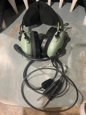 David Clark H10-13S Dual Plug Aviation Headset - Green TESTED