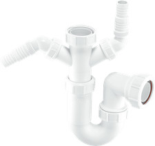 McAlpine WM11 75mm Water Seal Adjustable Inlet Tubular Swivel 'P' Trap, White