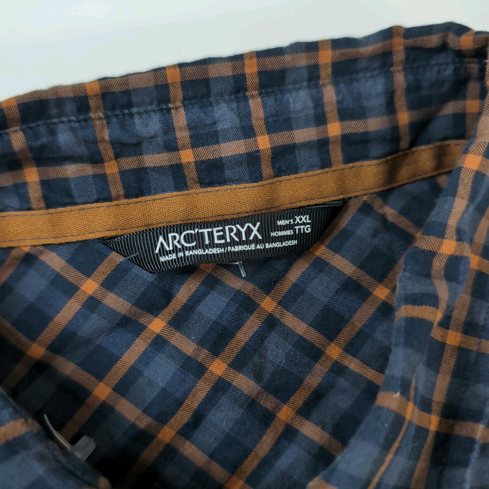 Arc'teryx Camicia Uomo 2XL Multicolore Plaid Manica Corta Lana Cotone Bottoni