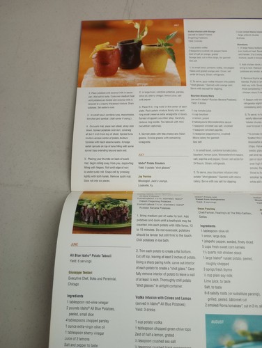 Idaho Potatoes Imagine 2009 Calendar With Recipes Foodservice Event Planner - Picture 6 of 6