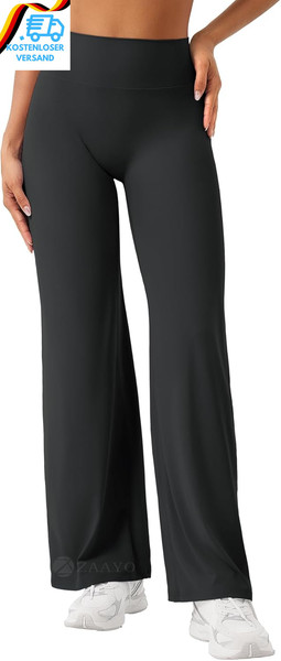 Nahtlose Straight Leggings Damen Hohe Taille Flared Leggings Yoga Hosen Sport Yo-image