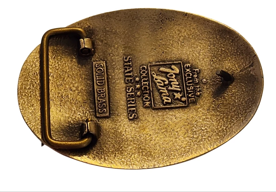 Tony Lama Alaska State Seal Hebilla de Cinturón Latón Sólido De Colección Años 70 Foto 2 de 2