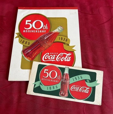 1936 Coca-Cola 50Th Anniversary School Notepad & Ink Blotter