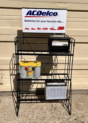 AC Delco 6 Battery Heavy Duty Floor Display Rack 3 Tier Automotive Car Truck 12v