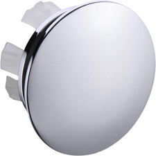 Solid Brass Sink Overflow Cap Round Hole Cover for Bathroom Basin, Polished C...