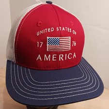 New United States Of America 1776 Mesh Snapback Hat Embroidered Cap Made In USA