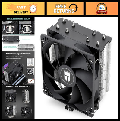 High-Performance CPU Air Cooler, 4 Heat Pipes, PWM Fan, Aluminium Heatsink, AMD/