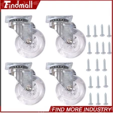 Findmall 4 Pack 2 Inch Universal Office Chair Caster Rubber 360°  Swivel Wheels