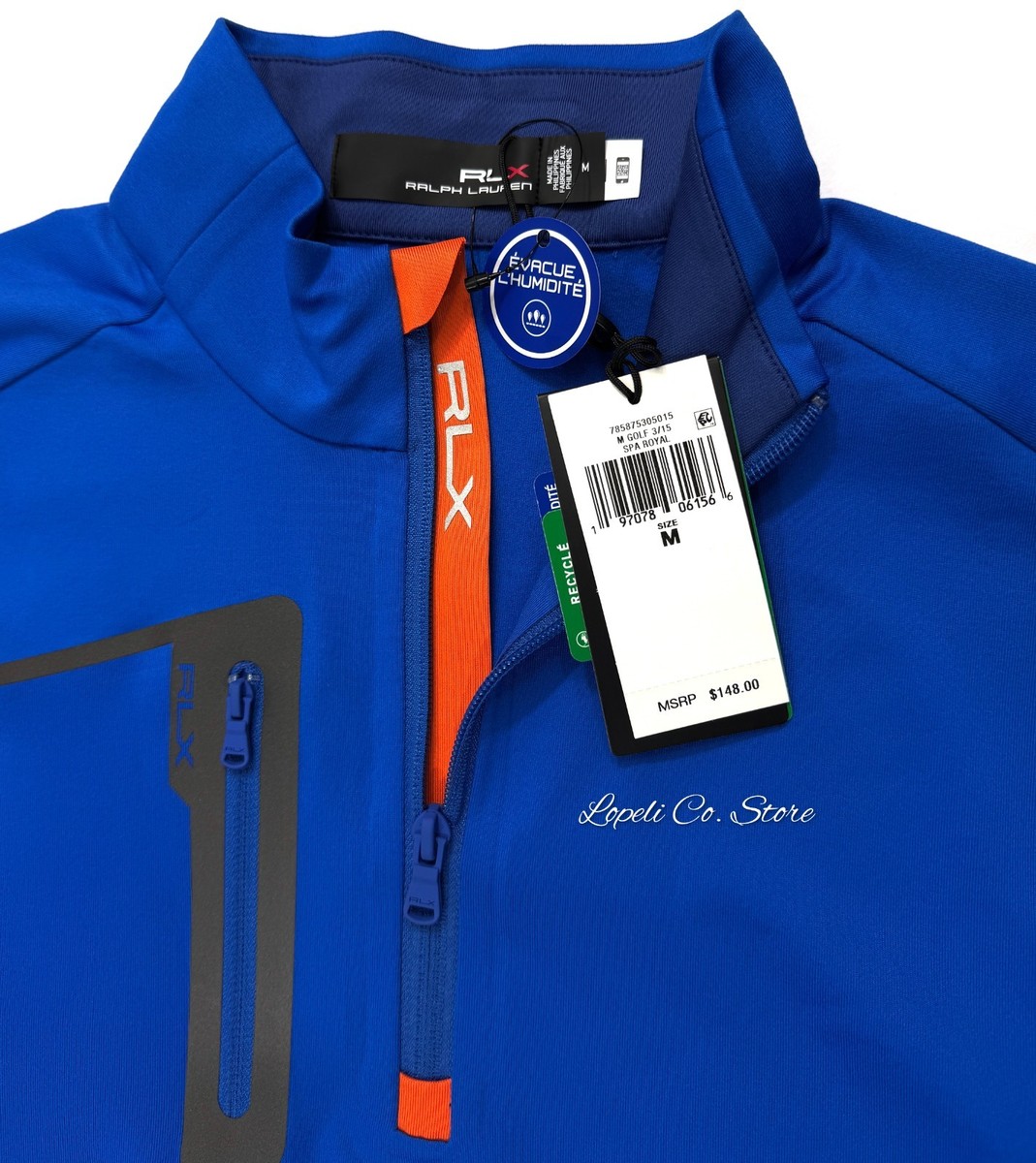 Ralph Lauren RLX Blue Orange 1/4 Zip Performance Pullover Golf