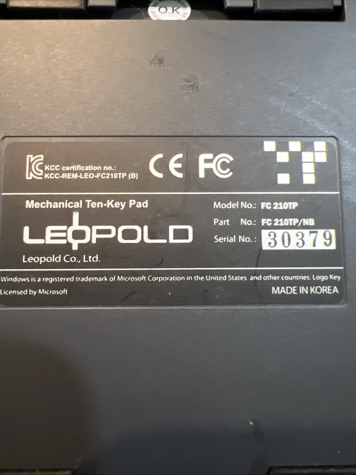 Leopold FC210TP PD Mechanical Numpad Blue (Click) Switch Black - Image 4 of 4