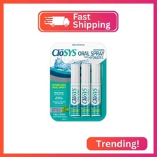 CloSYS Oral Breath Spray, 0.31 Ounce (3 Count), Mint, Sugar Free, pH Balanced, F