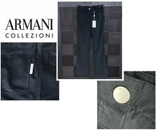 NWT Armani Collezioni Lightweight Extra Fine Corduroy Pants Black IT 36 00 485