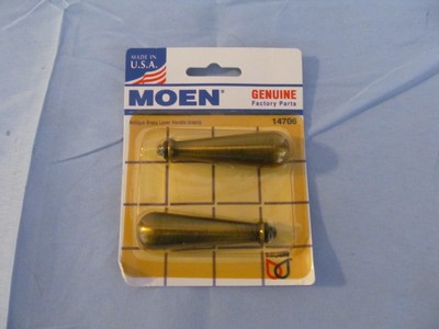 New Moen Antiqe Brass Lever Handle Inserts 14706 Traditional Faucets Set of 2