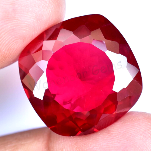 46.35 Ct Natural Blood Red Mozambique Ruby Cushion CERTIFIED Flawless Gemstone - Picture 5 of 8