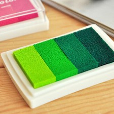 Decorarts - 4 color DIY printing pad, Green Gradient Craft Ink Pad.