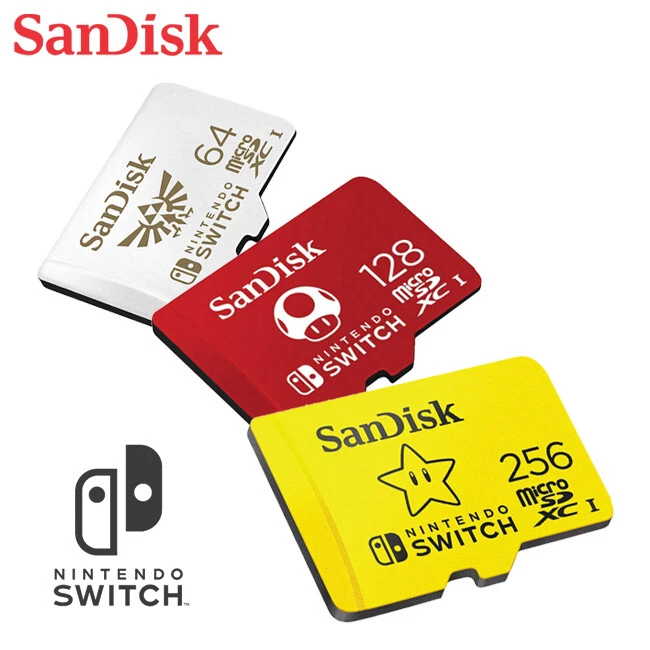 SanDisk microSDXC Cards for Nintendo Switch 64GB / 128GB / 256GB C10 UHS-I  U3