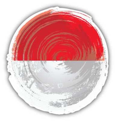 Monaco Flag Brushstroke Car Bumper Sticker Decal