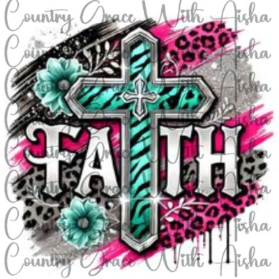 Sublimation Transfer Faith Cross Ready To Press Heat Transfer