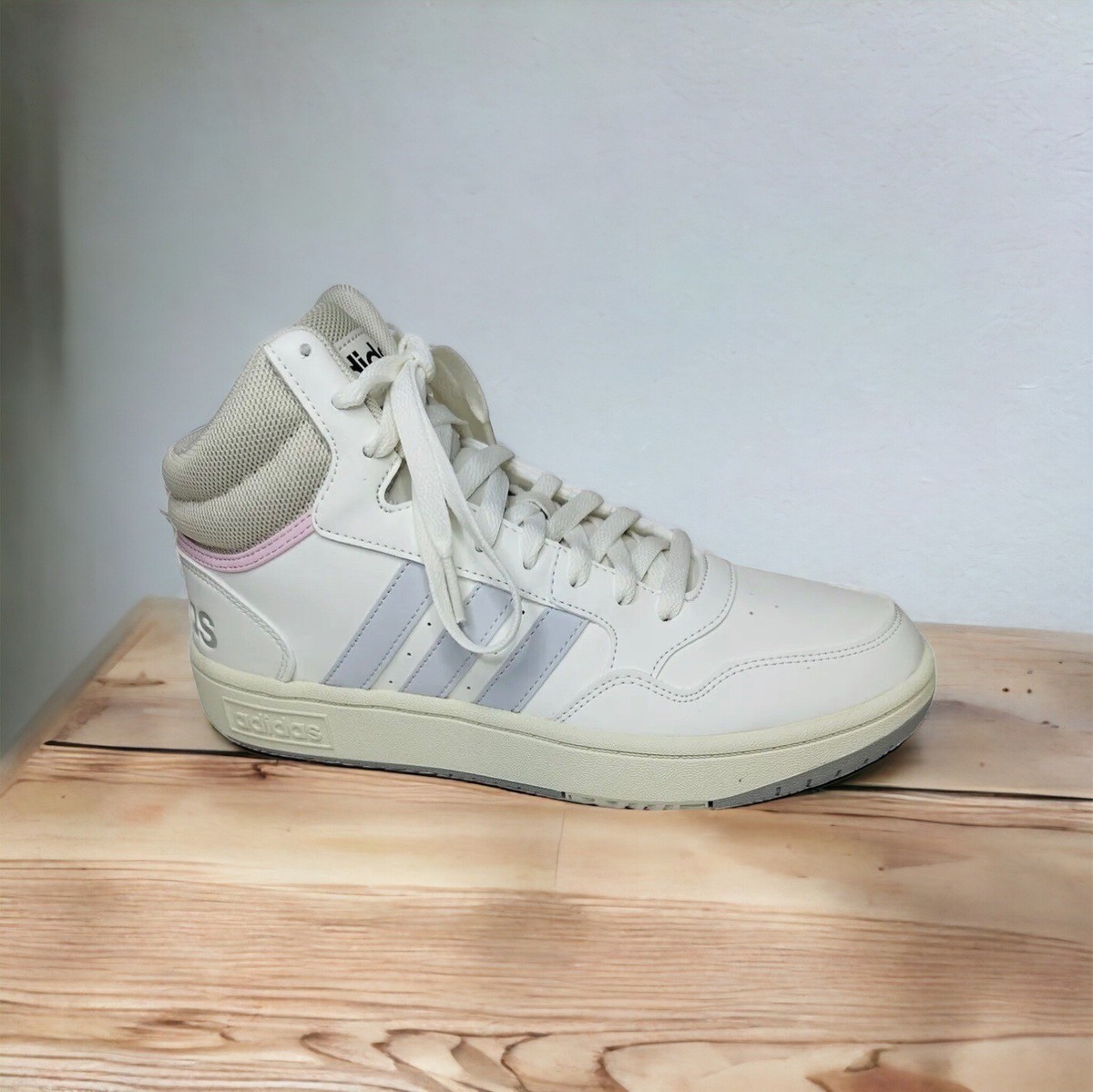adidas Hoops 3.0 Women's Mid Sneakers Sz 8 Cream Sports