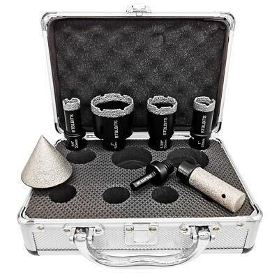 Diamond Core Drilling Bit Set Hole Saw Cutting Kit Ceramic Tile Marble Porcelain