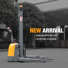 APOLLOLIFT 3300lbs Full Electric Pallet Walkie Stacker 98" Lift Straddle Stacker