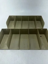 2 Vintage MCM Industrial Metal PARTS Letter Desk Shop Organizer From Kmart MMF