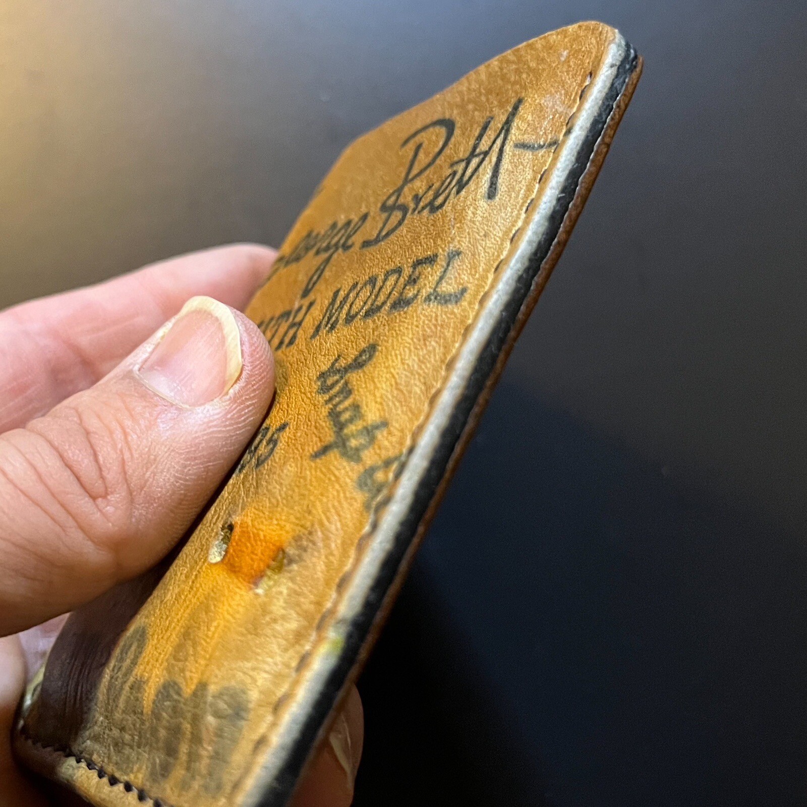 Wilson Brett Leather Baseball Glove Wallet / Card Holder eBay