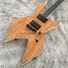 Rich Warlock Extreme Electric Guitar Spalted Maple BC Natural 6 String Custom