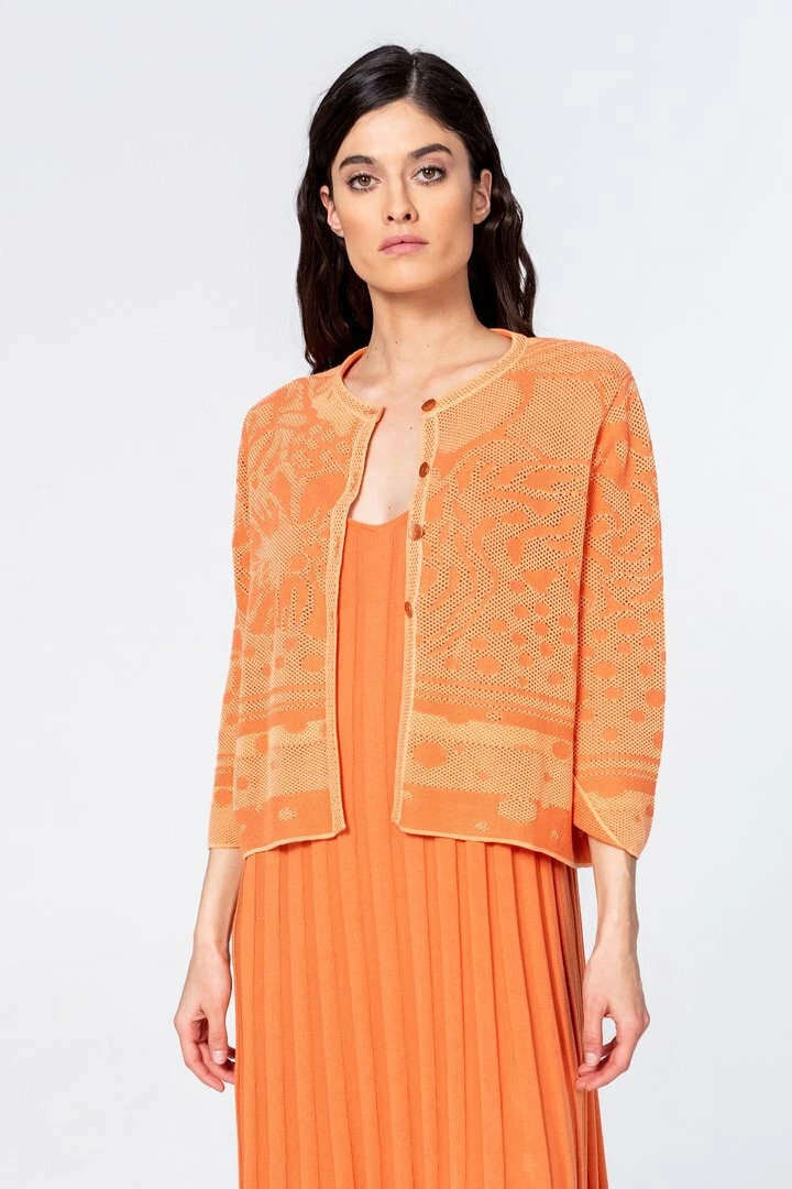 Ivko short Jacket Orange Apricot Peach Net Structure 201222